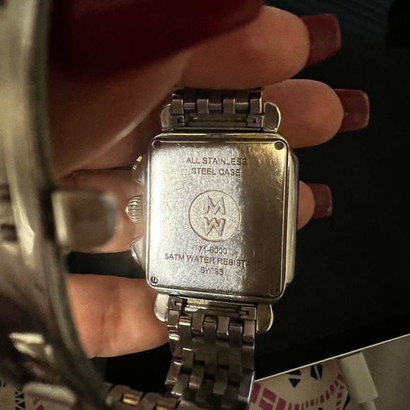 Michele Art Deco Watch XL yellow, silver and rose gold with Diamonds - Picture 8 of 11